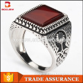 Quality and quantity assured Sadui Arabia red color dripping without stone 925 sterling silver antique power ring for men